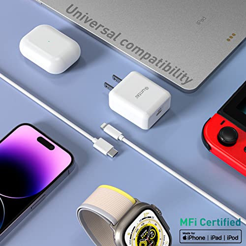 20W Cargador Rápido para iPhone 14, Quntis Cargador USB C Carga Rápida con Cable Tipo C a Lightning de 2m Compatible para iPhone 14 13 12 11 Pro MAX iPhone Mini X XS XR 8 9 Plus iPad Pro - Blanco
